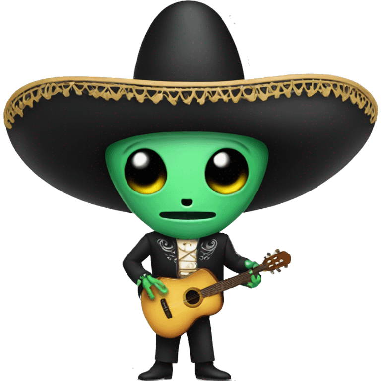 Alien dressed as a mariachi emoji