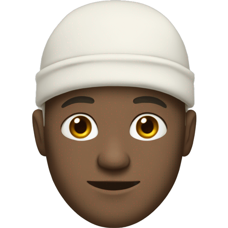 white bald male wearing a hat and hoodie emoji