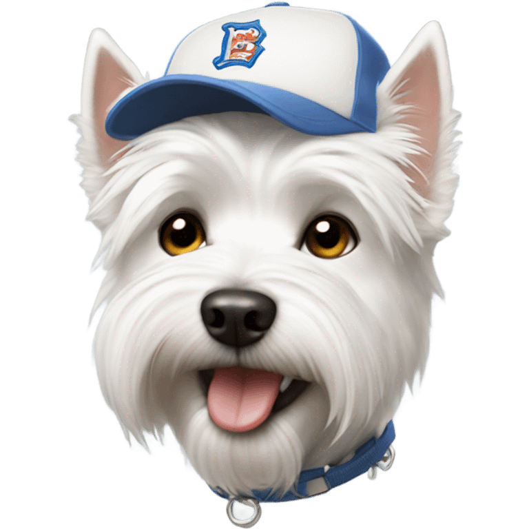 Westie wearing a baseball cap emoji