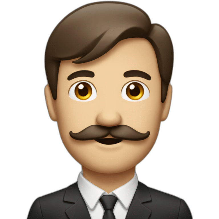 Homme avec une moustache carré  emoji