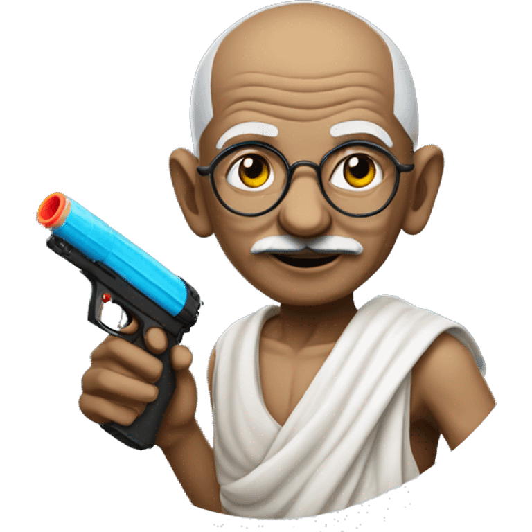 gandhi with a watergun emoji