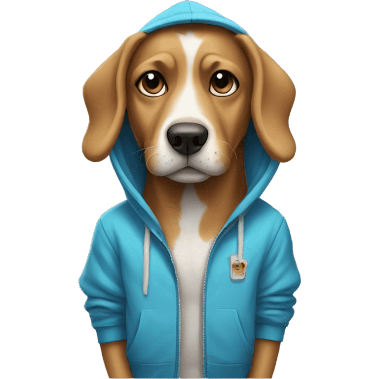 Dog wearing a hoodie emoji