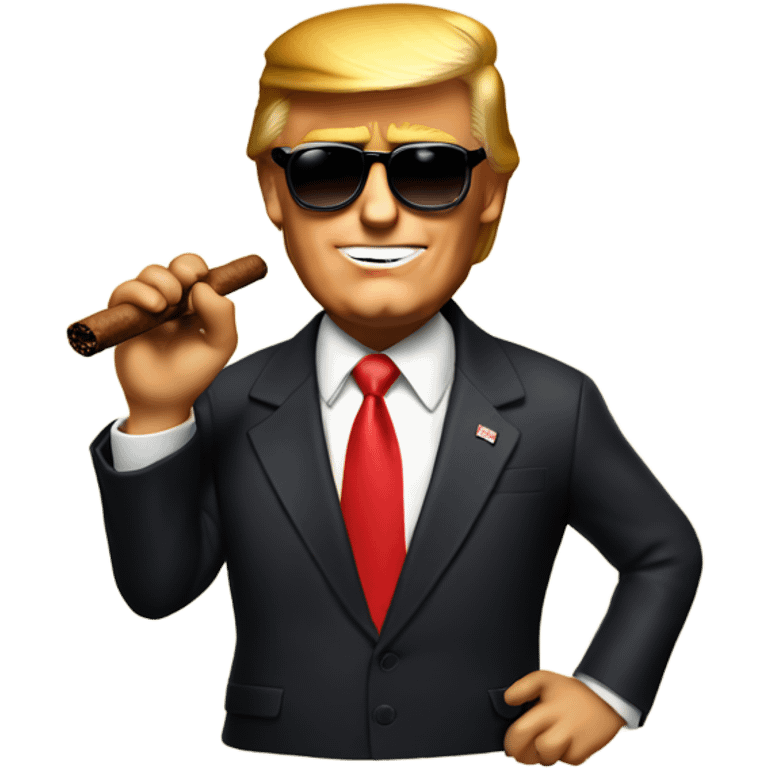 donald trump with sunglasses on and a cigar in his hand emoji