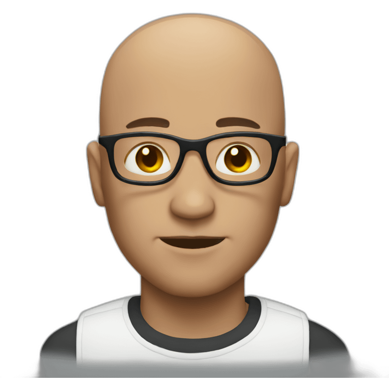 Bald man with dark glass emoji