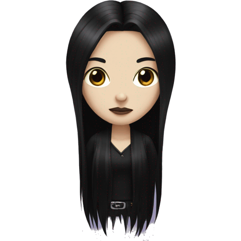 goth girl with long black hair emoji