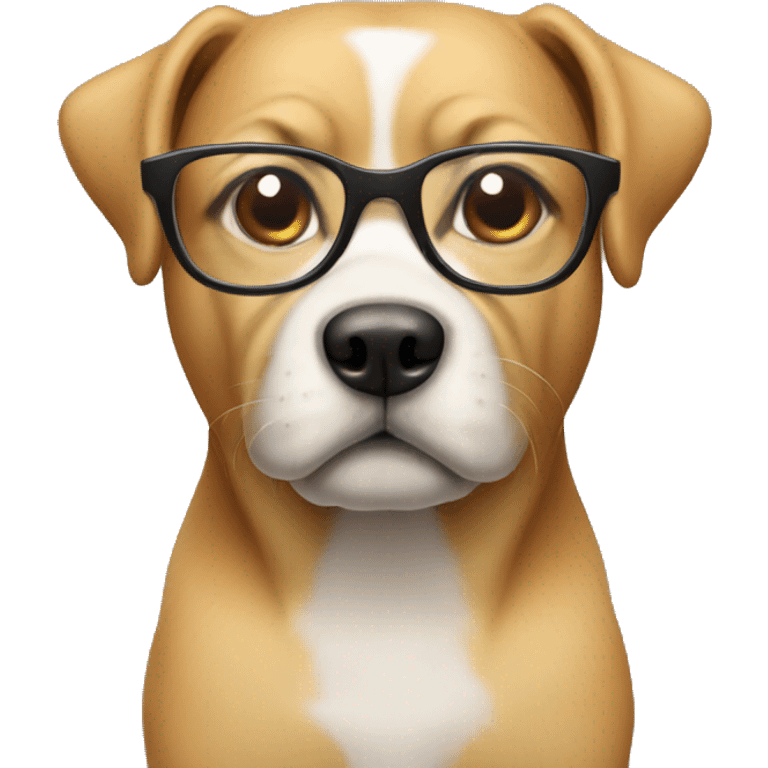 Dog wearing glasses emoji