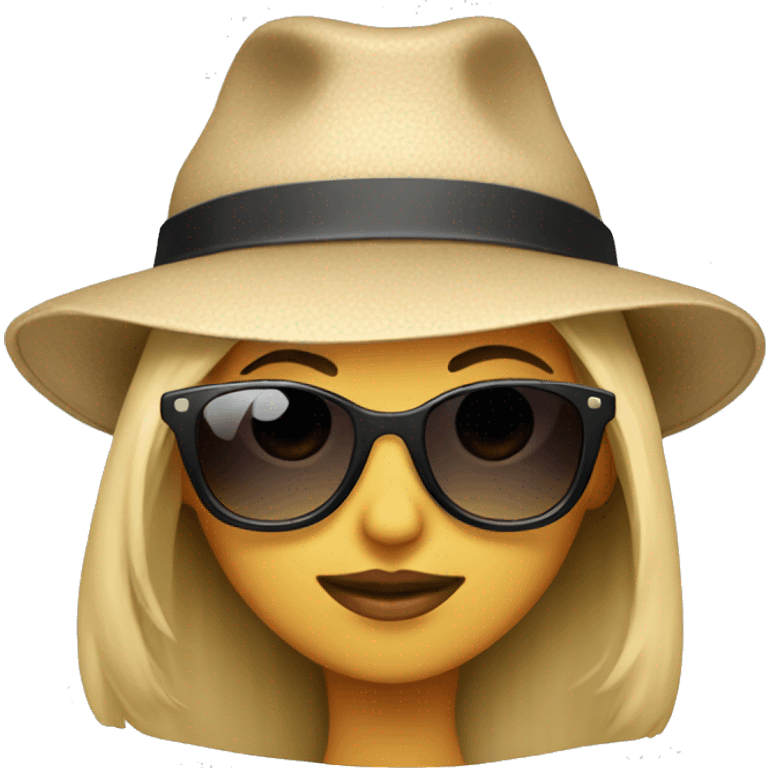 girl in hat and sunglasses emoji