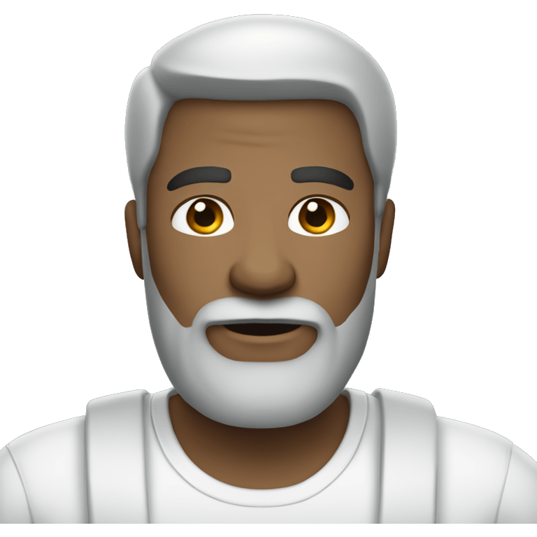 White man with black-beard wearing white tshirt and white pants emoji