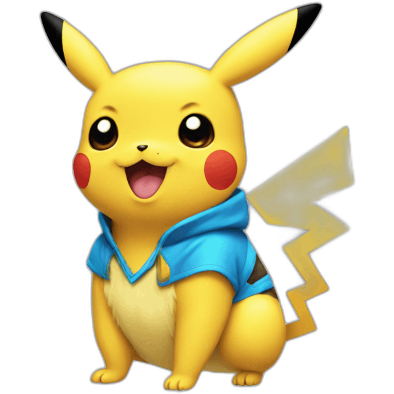 pikachu in blue emoji