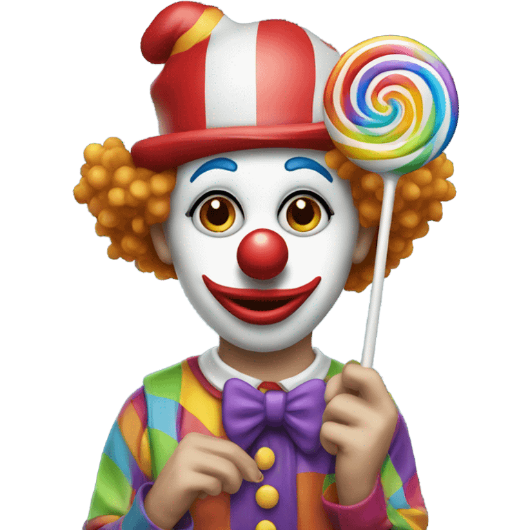 clown with a lollipop emoji