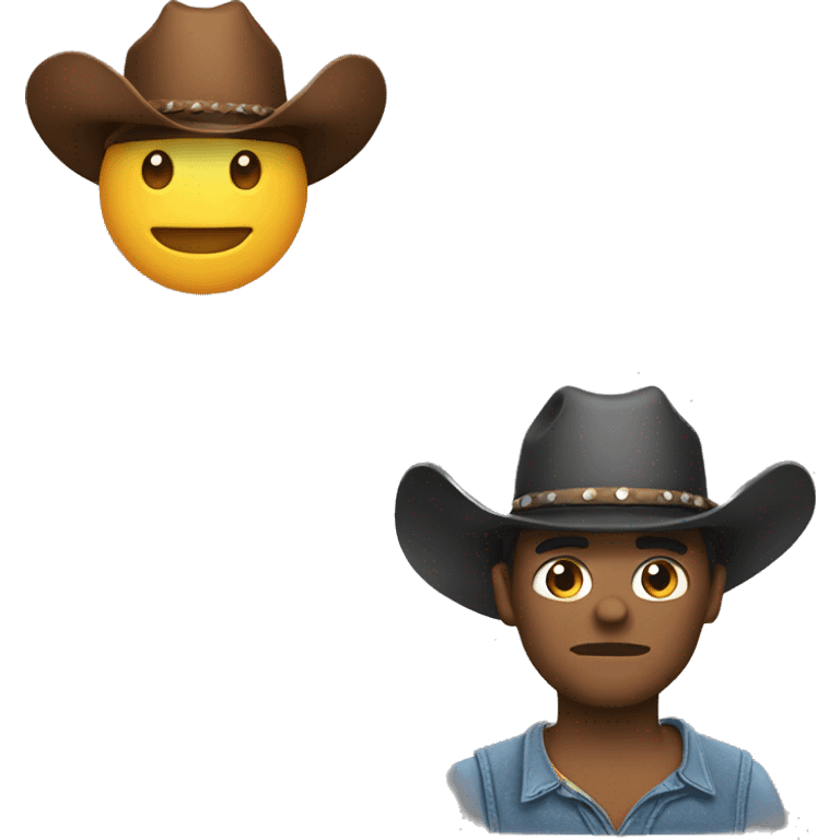 Eyeroll emoji with cowboy hat emoji