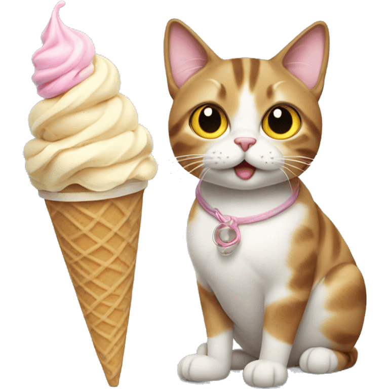 Cat with ice cream  emoji