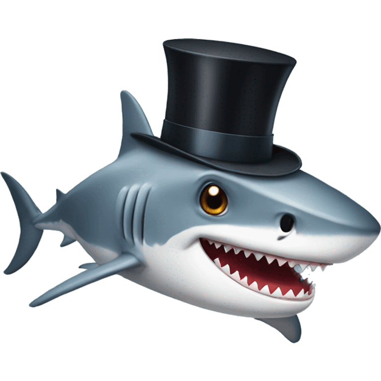 Shark with a top hat emoji