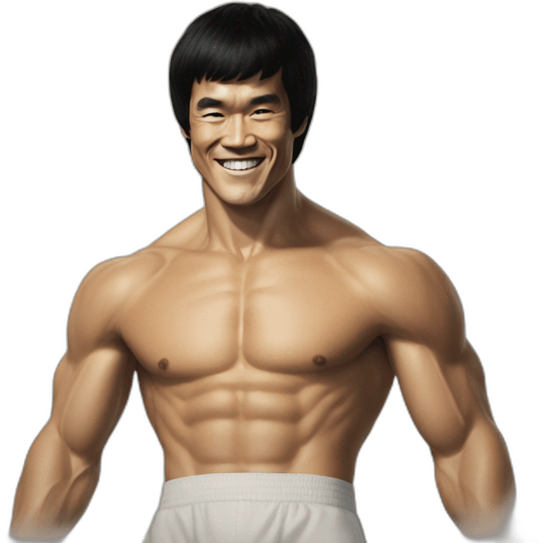 Bruce Lee smiling emoji