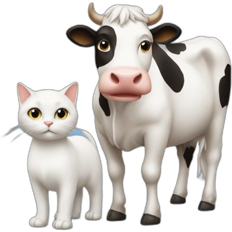 vache avec chat emoji