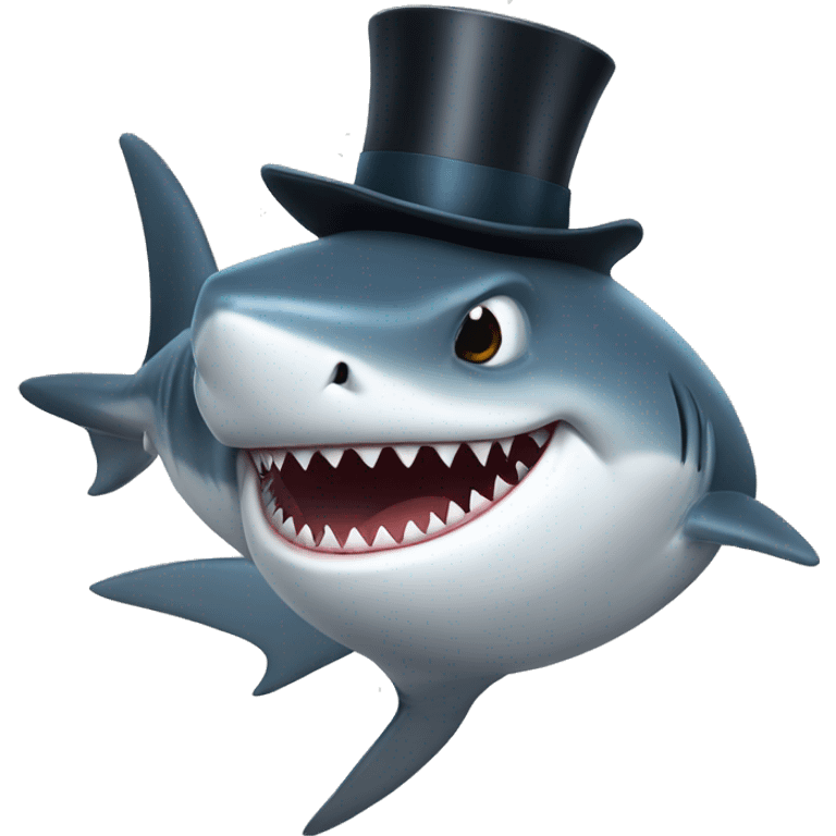 shark with tophat emoji