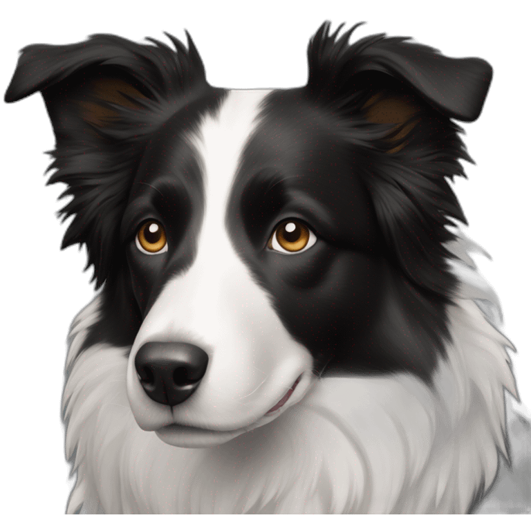 Right Black and Left White border collie  emoji