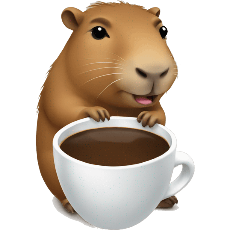 Capybara with coffee emoji