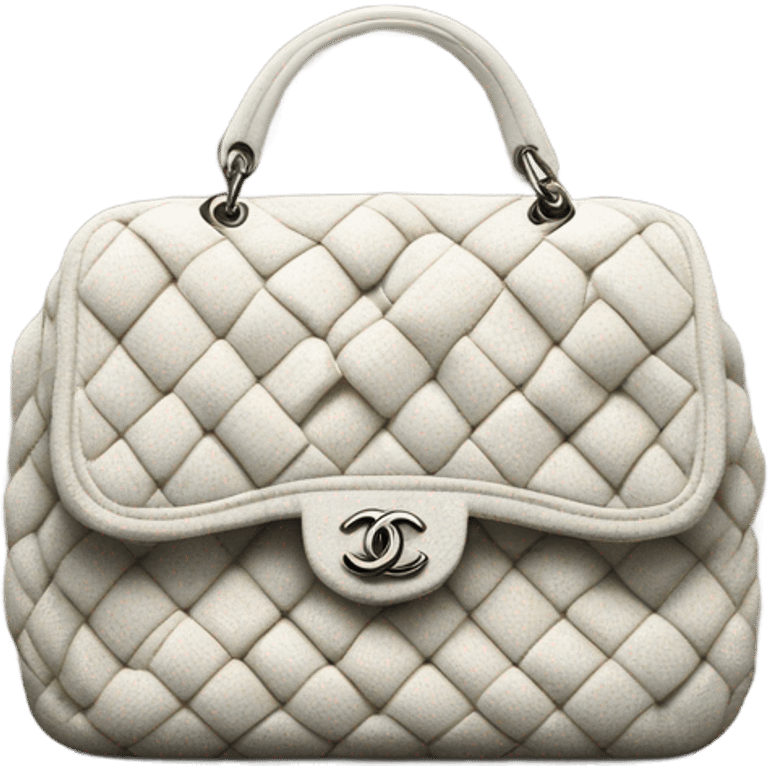 Tweed white chanel bag  emoji