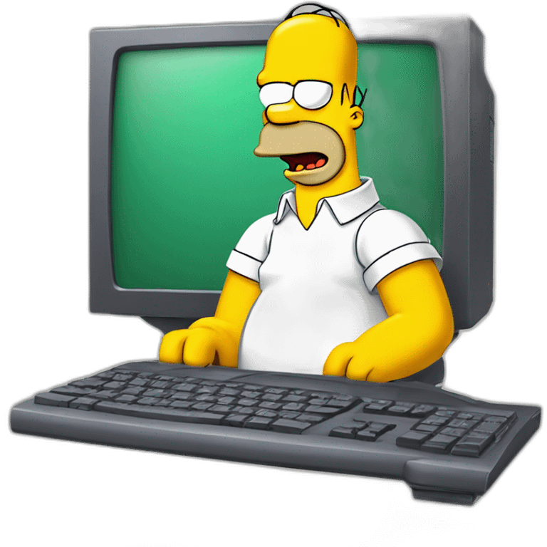 homer simpson on computer emoji