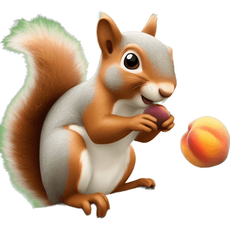 A squirrel with a peach emoji