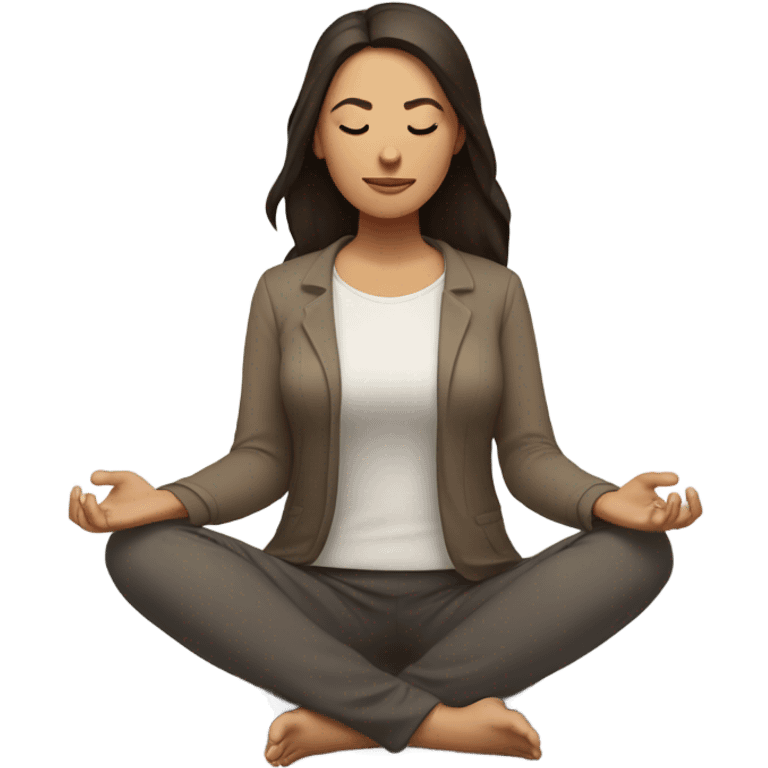 Women brunette meditating  emoji