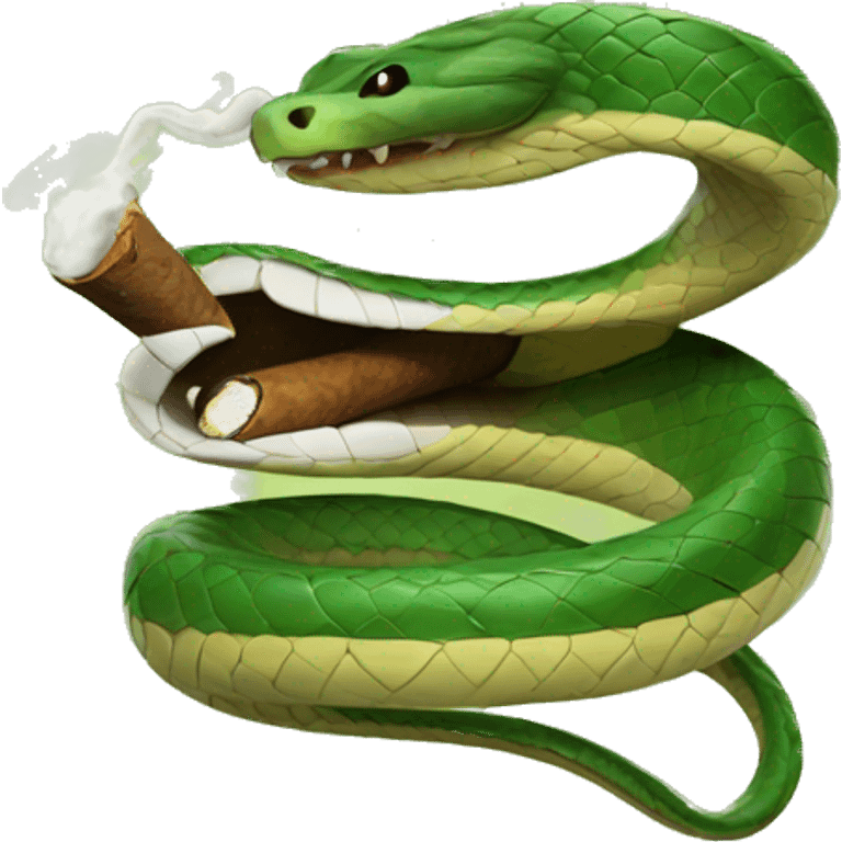 snake smoking a cigar emoji