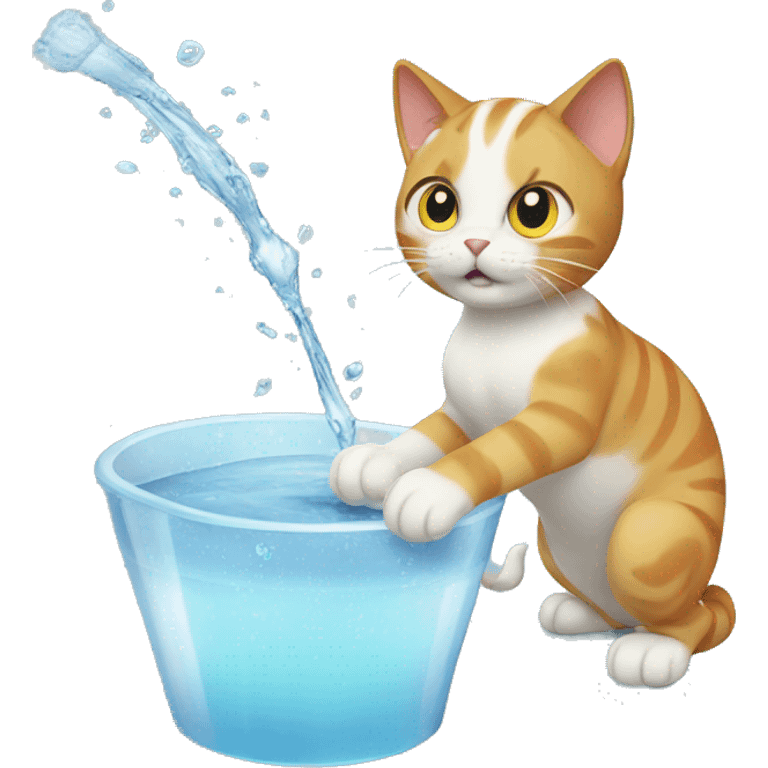 Cat squirting water emoji