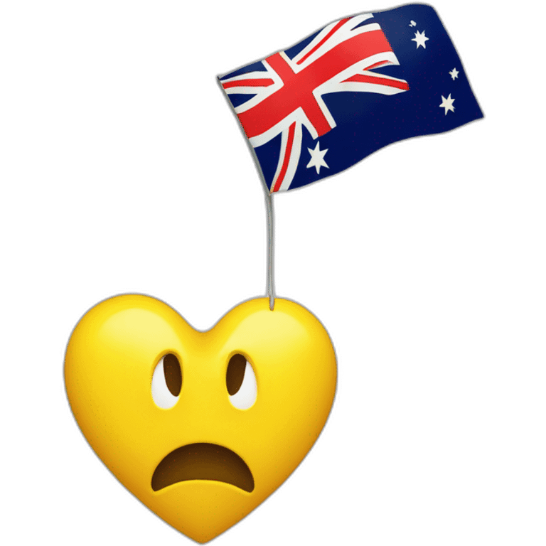 yellow heart wering australia flag emoji