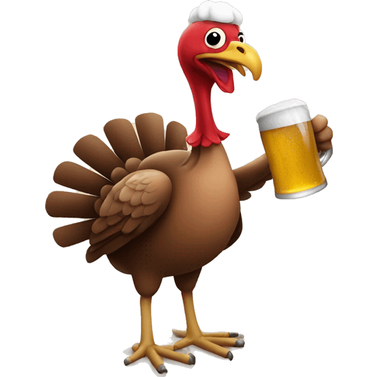 turkey drinking a beer emoji