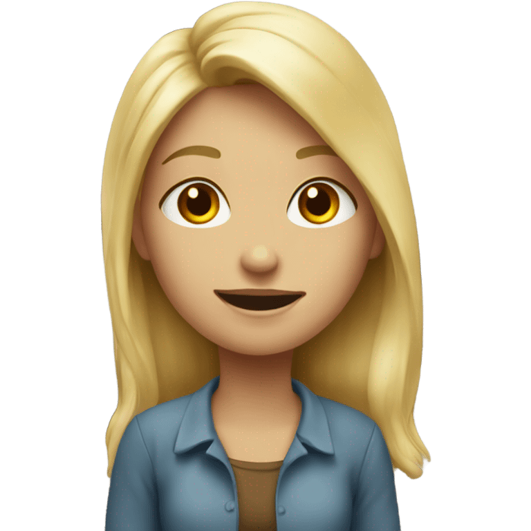 Blonde girl on a boulder emoji