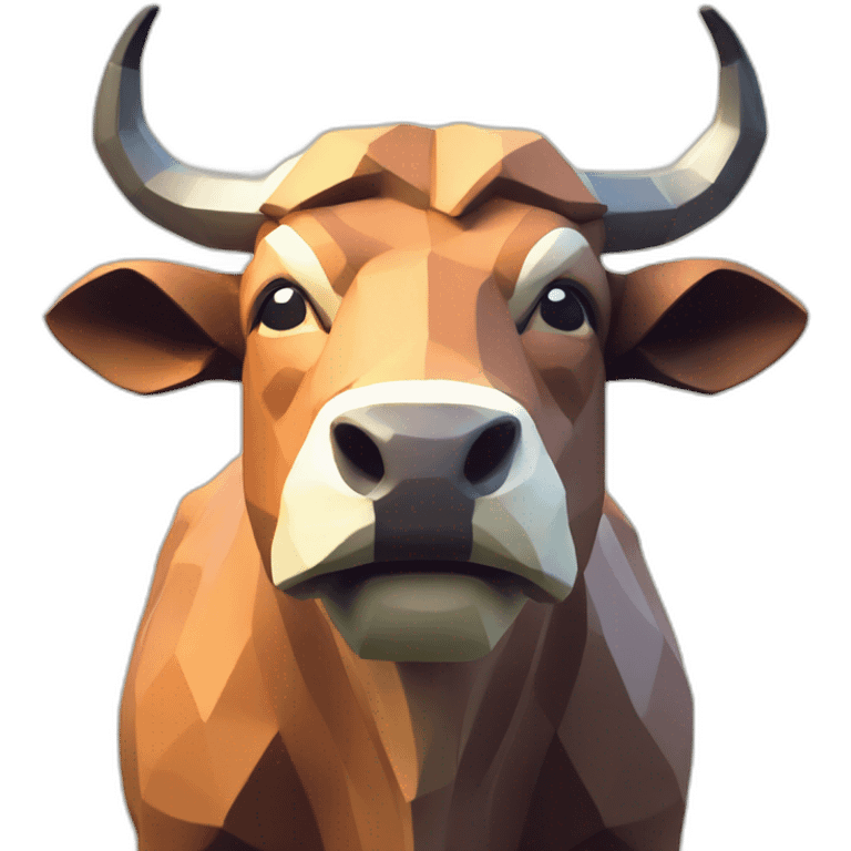 low poly bull emoji