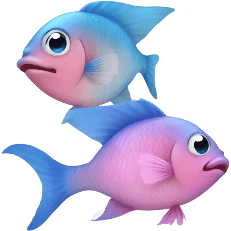 Bleu and Pink fish emoji