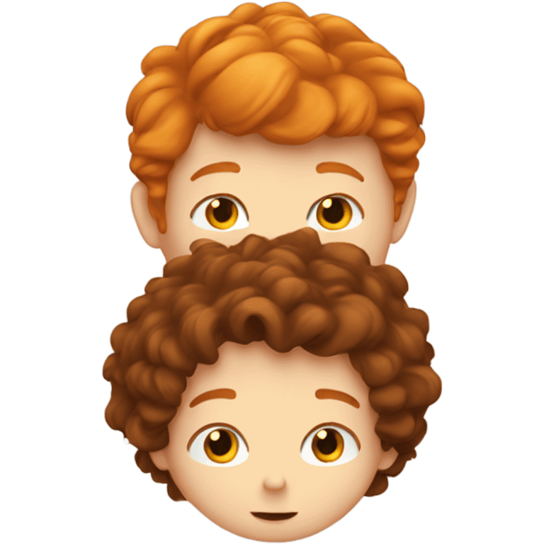 Ginger boy kissing brunette boy emoji