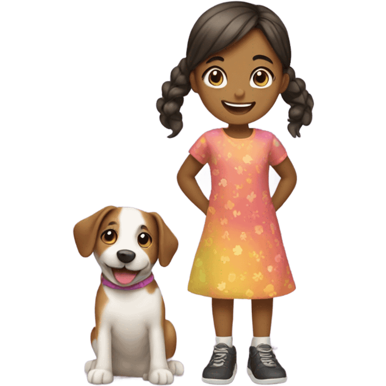 Girl and dog emoji