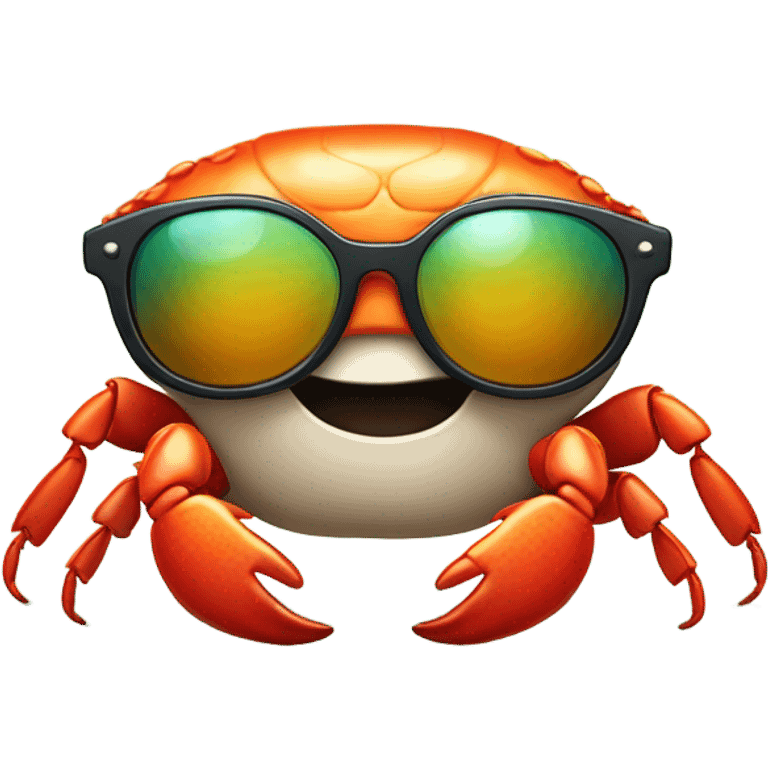 Tropical happy crab with sunglasses  emoji