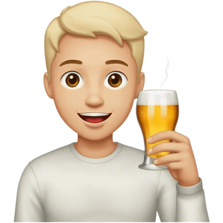 Someone Drinking alcohol very excited emoji