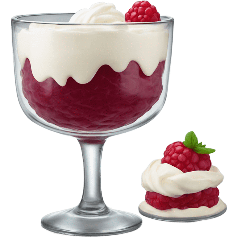 Himbeeren mascarpone Creme im Glas emoji