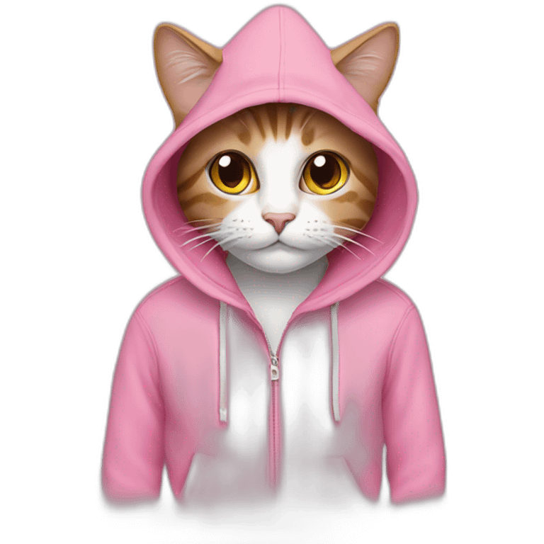 Cat pink hoodie emoji