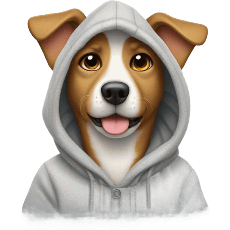 Dog wearing a hoodie emoji