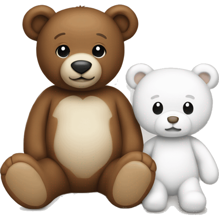 Brown Teddy Bear With White Teddy emoji