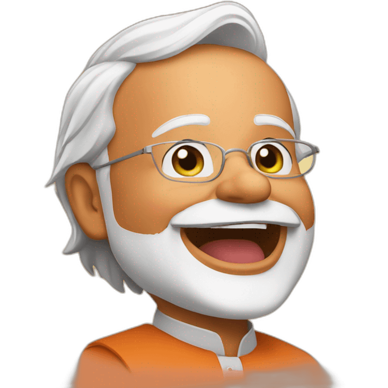 Emoji of Narendra Modi in happy mood emoji