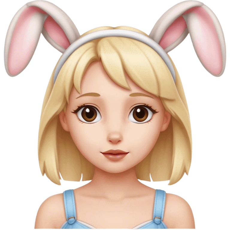 A Blond girl with bunny ears emoji