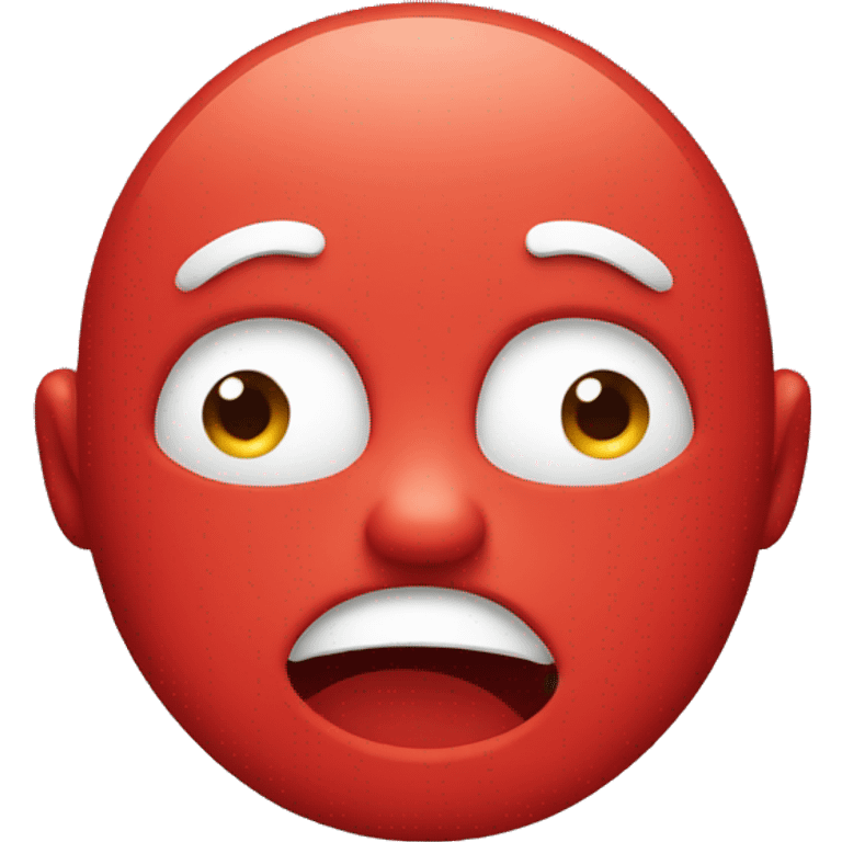 Embarrassed emoji with red face emoji