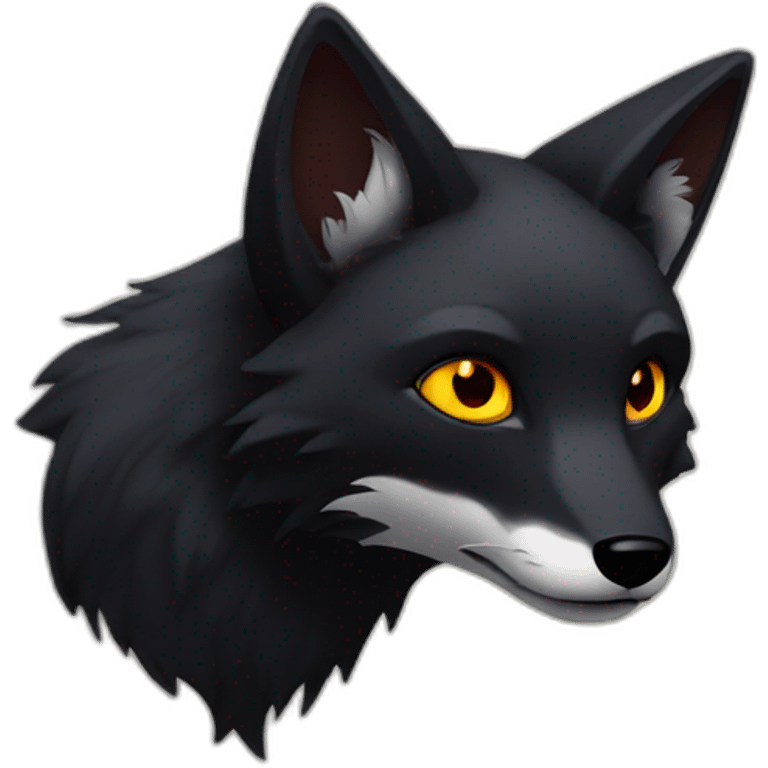 black fox red scar gold eye emoji