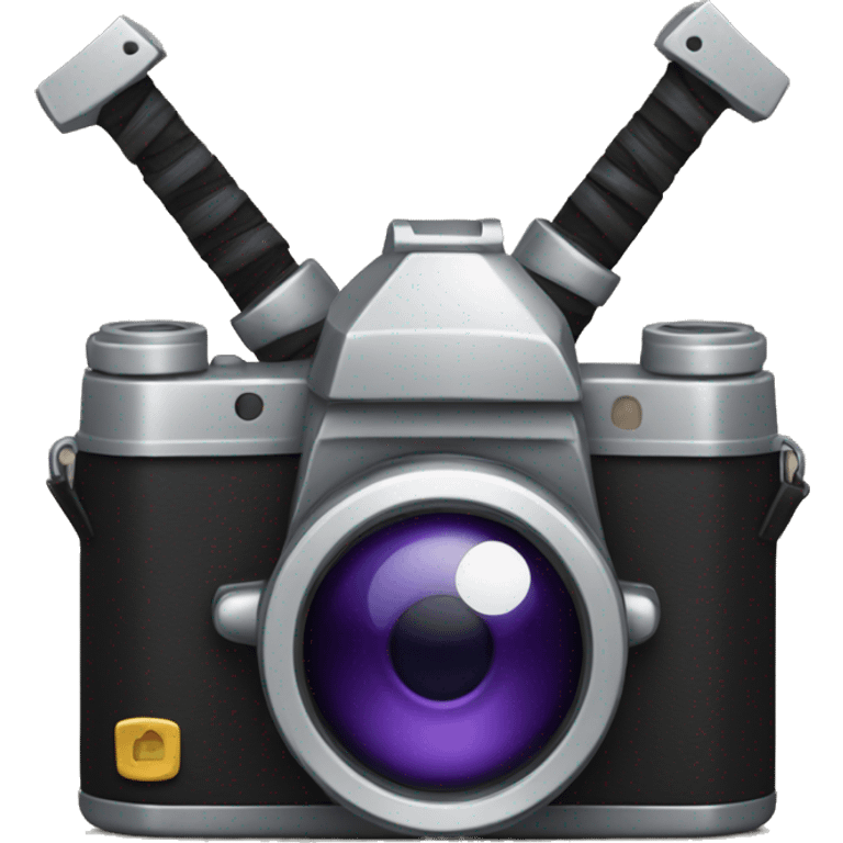 Camera with two swords emoji