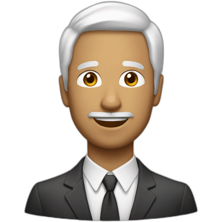 un señor pelo blanco guiando a una persona emoji