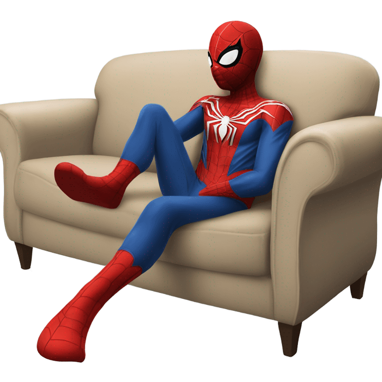 Spider-Man laying on the couch emoji