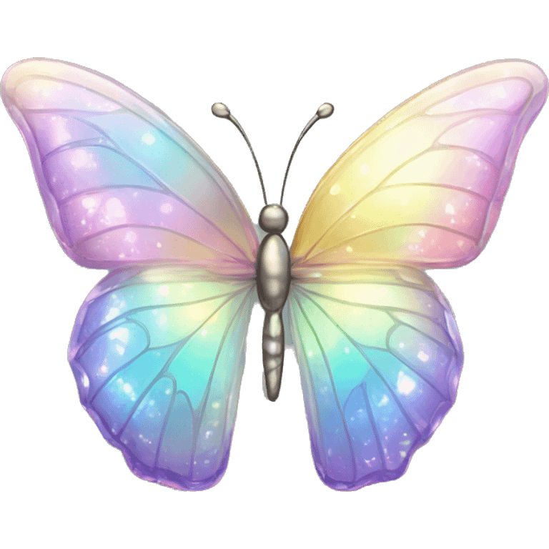 Sparkly glossy Pastel iridescent glass crystal butterfly emoji