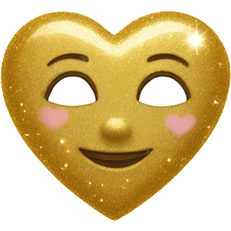 Gold sparkly heart emoji